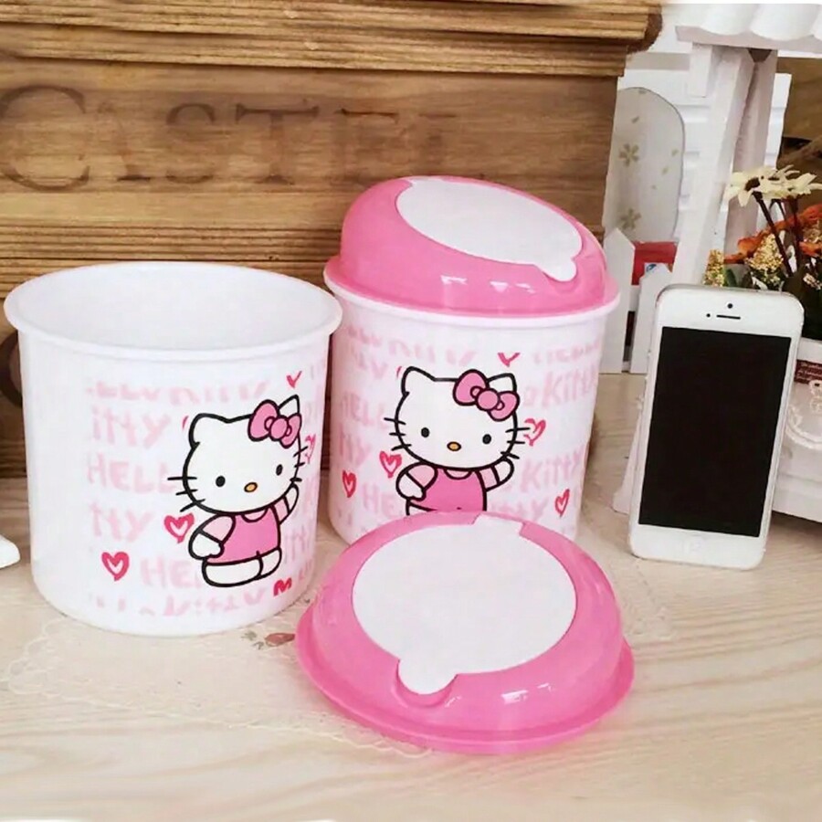 Sanrio 1PC Cute Kitty Wastepaper Basket Creative Mini Clean Desktop