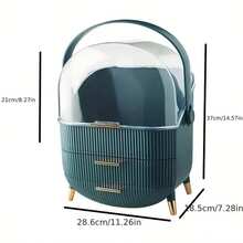 LHLYSGS 桌面化妝品收納盒及組織者，帶蓋和抽屜的梳妝台儲物盒，女士理想禮物