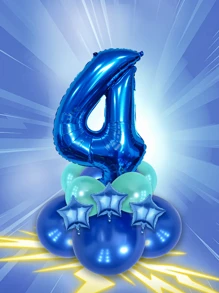12pcs/Set 32-Inch (Approx. 80cm) Multicolor Number Balloons, 0-9 Large Metallic Foil Number Balloons Made Of Polyester Film, Suitable For Birthday Party Decorations, Wedding Anniversary Celebrations, Baby Showers, And All Festive Occasions - Multicolor - View 24