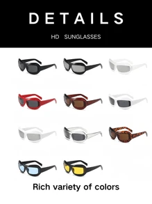 1pc Multi-Color Futuristic Technology Sporty Fashion Glasses For Men/Women With Cool Pilot Style Frame, Summer - Multicolor - View 10