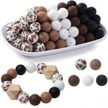 Perles en silicone pour faire des porte-clés, perles en silicone de 15 mm, lot de 25 pièces pour la confection de bracelets, perles focales en silicone pour stylos, perles en caoutchouc pour la confection de colliers (pétale)