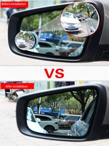 2pcs Universal Silver 360° Rotating Frameless Blind Spot Mirror - A Car Safety Essential And Must-Have Accessory For Enhanced Rearview Visibility And Driver Assistance On The Road - Silver - View 7