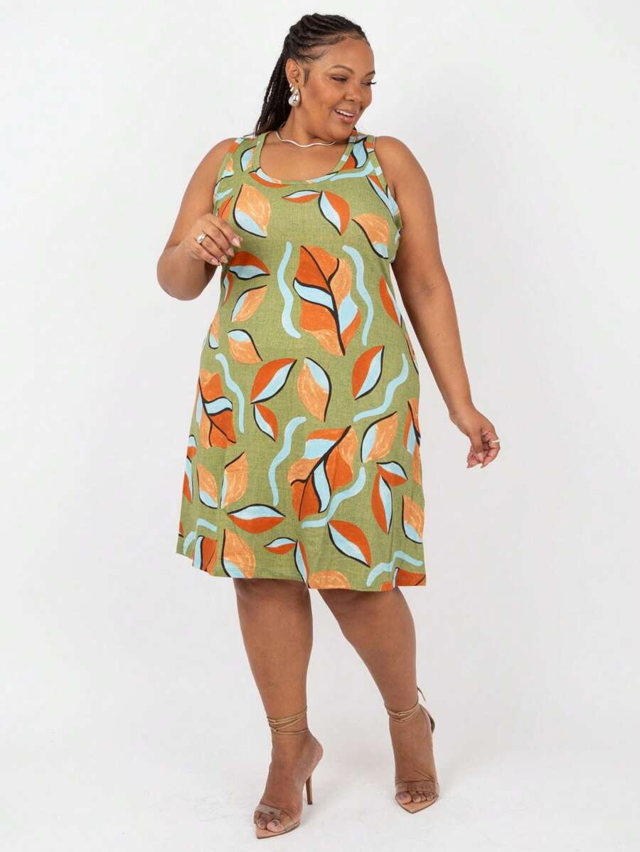 Plus Size Dresses - マルチカラー - チェックする 1