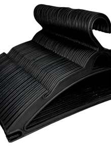 Kit 100 Cabides Chato Adulto Preto