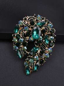 1pc New Fashion Rhinestone Brooch Six Colors Are Available Simple And Atmospheric Clothing Accessories Brooch