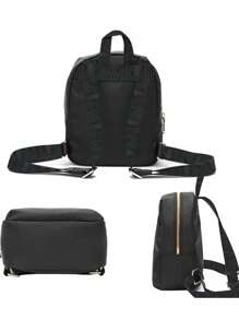 1pc Customized Small Backpack Personal Tailor Women School Bookbags A To Z Initials Letter Pattern Custom Name Female Small Bag Shopping Phone Purse Outdoor Sports Backpack Student Back Pack - Black - View 3