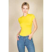 Crew Neck Bodysuit With Short Sleeves