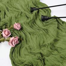 1 Khăn Trải Bàn Trong Mờ & Gạc Bohemian & Vải Phô Mai Cho Đám Cưới, Vòi Hoa Sen, Sinh Nhật Hoặc Ngày Lễ Trang Trí Bàn Bánh, lãng mạn Để Bàn - Màu xanh Ô liu - Xem 3