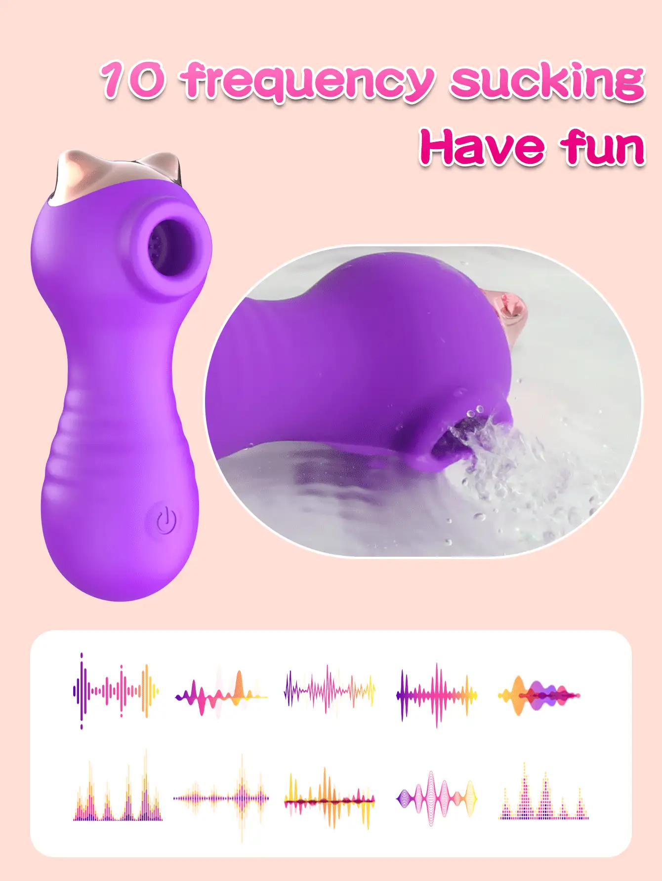 Mini Cat Sucking Vibrator Clitoral Clit Sucker Oral Stimulator Adult Women Couples Sex Toy - Purple - View 5