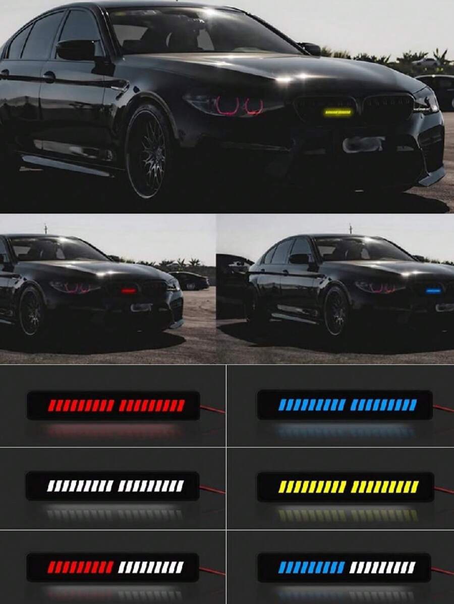 1pc Universal Car LED Front Bumper 36 LED Grille Lights Color Ambient Lights Car Exterior Decorative Lighting - Red - View 1