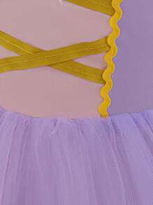 Vestido de tul morado para bebés niñas, perfecto para fiestas de juegos de rol, reuniones, actuaciones y ocasiones formales