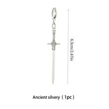 1 pièce/2 pièces Boucles d'oreilles sabre en acier au titane, style long mode personnalité unique boucles d'oreilles créoles