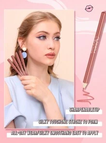 Misslyn 3 Pcs Lip Liner Set, Smooth Lip Liner, Longwear Rich Lip Colors, Smooth Application, Natural Finish, Highly Pigmented Natural Lip Makeup, Longwear Smooth Ultra Fine, Matte Lip Liner, No Smudging, Y2K Makeup Party Beach Travel Holiday Camping Outdoors Present Rose Fashion Girl New Year Cosmetic Cosplay Best Trip Festivals Color Fancy Campus School Charm Vibe Cny Chinese New Year,