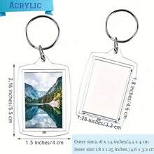 5pcs Women Acrylic Photo Frame Charm Creative Keychain For Gifts, Wallets, School Bags, Backpacks, And Satchels Casual Car Accessories Bag Charm Cute Goth Y2k