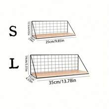 1pc Minimal Metal Floating Shelf - Home Decor Wall Shelf, Space-Saving Design, No Drill Installation, Suitable For Bathroom, Living Room And Bedroom