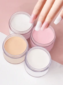 10g/Flasche 4 Stück Y2K Acryl Nagel Dip Pulver Set, Grundlegende Nail Art Dekoration für Französische Maniküre Anfänger, geruchlos, langanhaltend, ohne UV-Lampe Aushärtung nötig, zum Selbermachen Zuhause oder im Nagelstudio Acryl Aufstecknägel