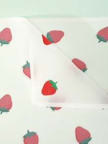20-Pack Cartoon Strawberry Print Waterproof Floral Wrapping Paper, Semi-Transparent Bouquet Sheets For Weddings & Gifts, Back To School Valentine Day - Multicolor - View 7