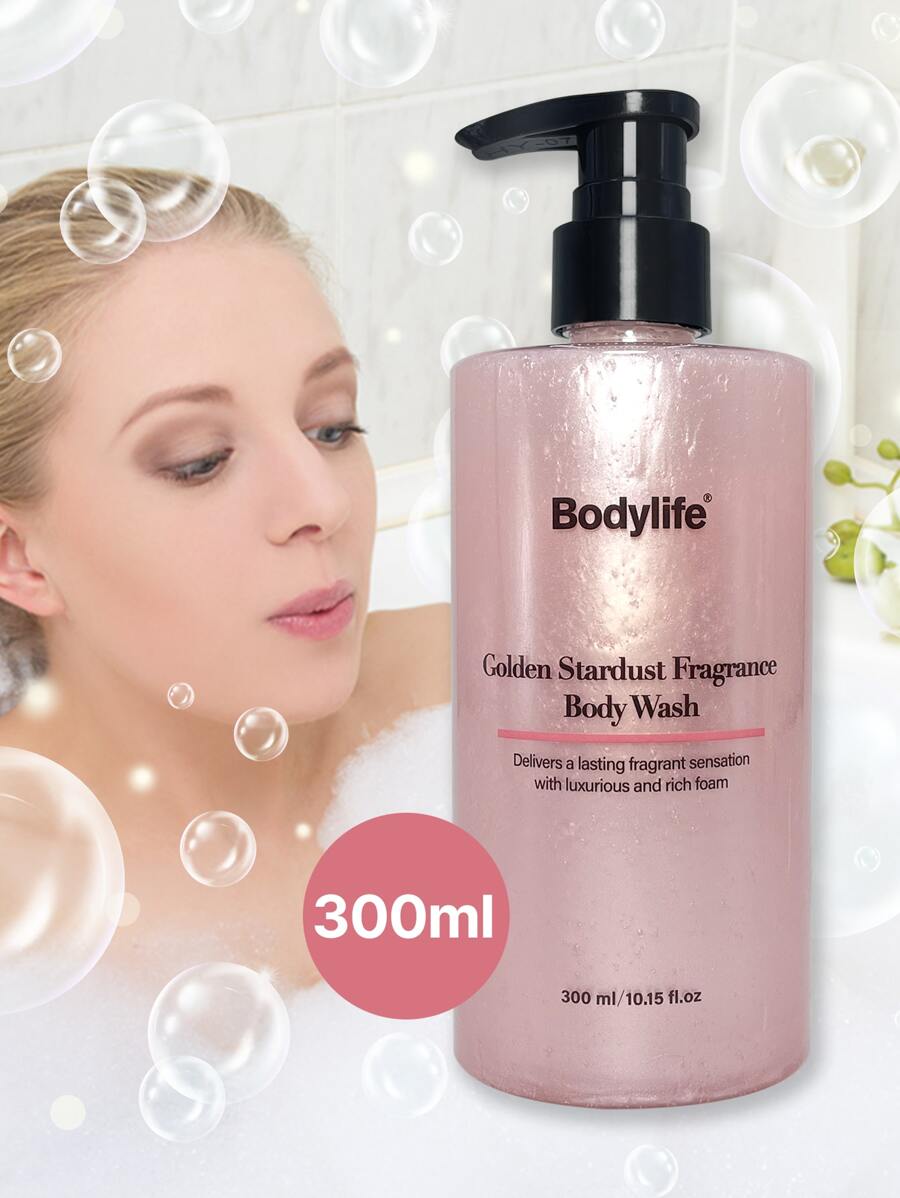 1瓶金色星塵香氛沐浴露，300毫升，持久香氛、深層潔淨保濕滋養，溫和並對皮膚友好，適用於家庭或旅行使用。 - 粉紅色 - 查看 1