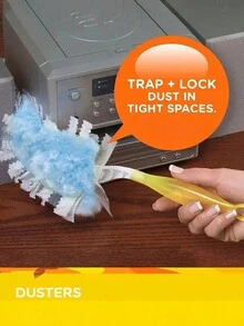 1套/10入組靜電除塵刷頭替換補充品，家用除塵刷頭更換配件，可用於洗衣、家具、汽車、鍵盤（不含握把），清潔用品，清潔工具，聖誕用品 - 藍色 - 查看 6