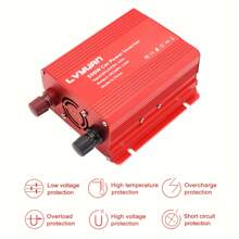 1 X Inversor de energía para coche de 500W, convertidor de 12V a 110V con 2 tomas de corriente, 2 puertos USB y pantalla LED para coche