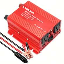 1 X Inversor de energía para coche de 500W, convertidor de 12V a 110V con 2 tomas de corriente, 2 puertos USB y pantalla LED para coche