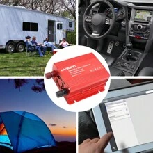 1 X Inversor de energía para coche de 500W, convertidor de 12V a 110V con 2 tomas de corriente, 2 puertos USB y pantalla LED para coche
