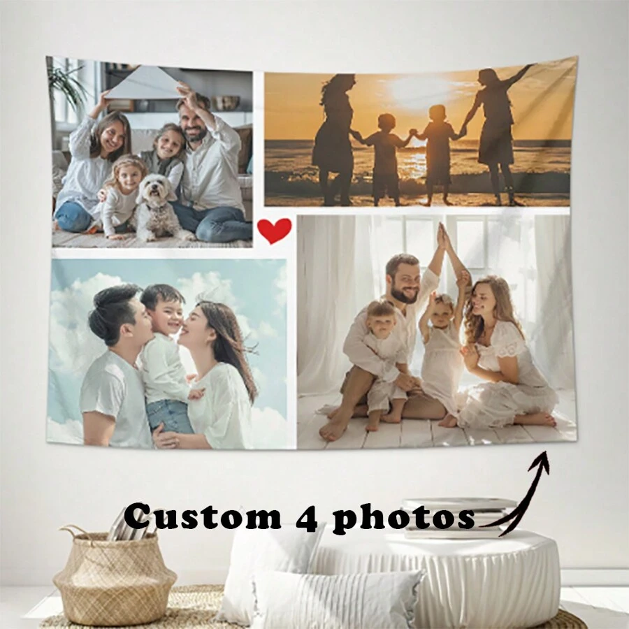 Tapiz personalizado con foto, imagen o texto personalizado - Tapiz decorativo para colgar en la pared de la sala de estar, dormitorio o dormitorio - Bandera para la habitación, decoración de la habitación, tapiz, arte de pared, tapiz personalizado, banderas personalizadas, decoración del hogar, banderas para la habitación, tapiz