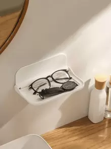 1 件可折叠壁挂式储物架，适用于浴室、卫生间、床边、电话、WiFi 路由器，无需钻孔