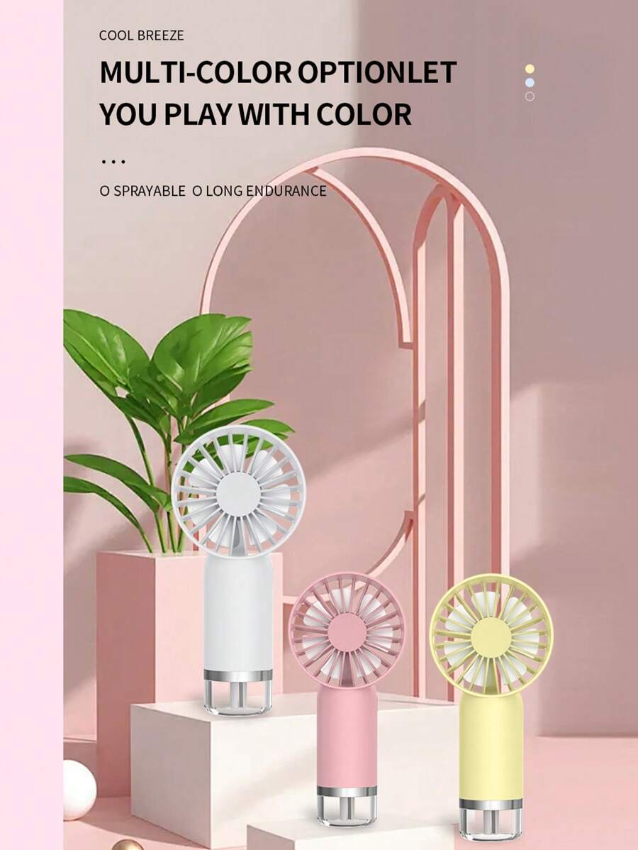 Anirun Quạt bỏ túi cầm tay nhỏ USB có ba chế độ cài đặt năng lượng gió kèm bình xịt phun sương cho học sinh và người lớn - Hoàn hảo cho mùa hè Giảm nhiệt - Nhiều màu - Xem 1