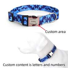 可定制數字印花寵物項圈及名牌，防丟失，適用於中小型犬（泰迪，貴賓犬等），經久耐用