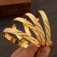 4 piezas de pulseras de lujo de oro y cobre, joyas bohemias para bodas, vacaciones y regalos de Navidad e invierno