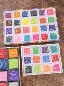 6/12/20/24-Piece Set, Colorful Water-Based Ink Pad Craft Supplies, Diary Scrapbook Card Making DIY Photo Finger Painting Rubber Stamp Matching Tools, Suitable For Classroom Learning Drawing Template Coloring Use Back To School - Multicolor - View 4