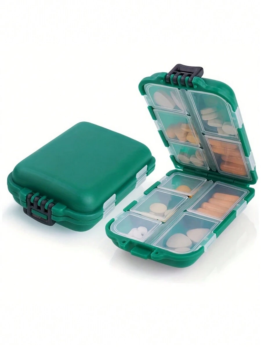 Waterproof Portable Pill Organizer Box - Moisture-Proof Travel Medication Case, Weeklong Plastic Capsule Container With Large Capacity For Various Pill Sizes, Unscented