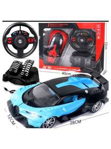 Carros de control con simulación con pedal, carro de control remoto con pila recargable ,Sensor de gravedad del volante de simulación de coche deportivo - Rojo - Ver 5