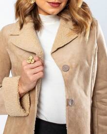 Women Winter Coats - Màu be - Xem 4