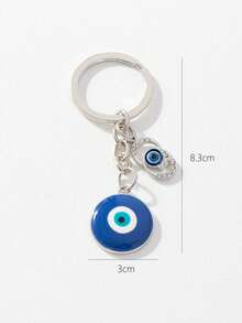 1pc Turkish Evil Eye Personalized Keychain Pendant - Multicolor - View 3