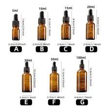 1PC Dropper Bottles With Scale 5ml-100ml Reagent Eye Drop Amber Glass Aromatherapy Liquid Pipette Bottle Refillable Bottles Travel - Brown - View 2