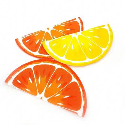 20pcs/40pcs Lemon Napkins Summer Fruit Lemon Slices Shaped Paper Napkins Lemon Citrus Fruit Tableware Set For Summer Tropical Birthday Party Decoration