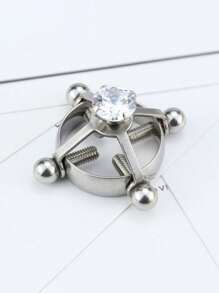 1 pieza Joyería de piercing de abrazadera para pezones de acero inoxidable con tornillo ajustable y aro para pezones (sin perforación) de nuevo estilo - Multicolor - Ver 6