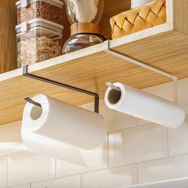 1 pieza Estante de cocina multifuncional minimalista, barra única para colgar paños de cocina sin rastro ni agujeros, para uso diario