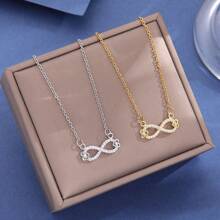 1pc/2PCS/3PCS Cubic Zirconia Infinity Pendant Necklace - As Shown In the Picture - View 32