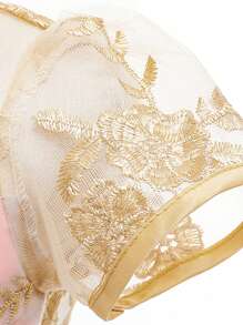 Girls' Embroidered Birthday Party Flower Girl Wedding Dress Princess Gown, Suitable For Wedding, Party, Evening, Does Not Include Headband