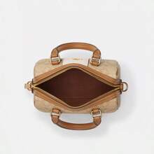 Coach Túi xách Rowan Satchel bằng vải canvas in họa tiết đặc trưng, kiểu dáng Boston, có sọc CR243 IMWQJ - Hồng - Xem 6