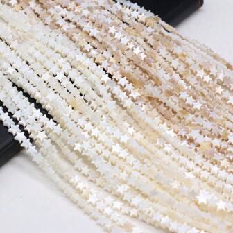 1String Natural Freshwater Shell Beads Star Shaped White Yellow Beads Charms For DIY Women Men Necklace Bracelets Jewelry Making Accessories