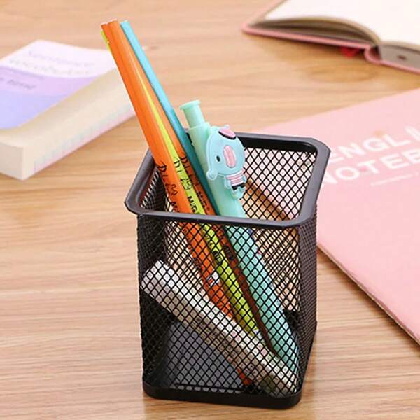 1 porta pluma hierro metal tipo Botes para lápices pluma , multifuncional oficina ,escritorio o Papelería Organizador de material escolar
