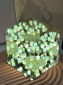 USB-Powered DIY Tulip Lamp Materials Set With 20 Flowers For Bedroom Ambience And Desktop Decoration, Including Infinity Mirror, Birthday & Christmas Gift DIY Assembly Materials - White - View 7