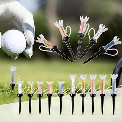 5pcs/Pack Unbreakable Plastic Golf Tee 79/90mm High Stability Low Friction Training Tools Essential Accessory For Golf