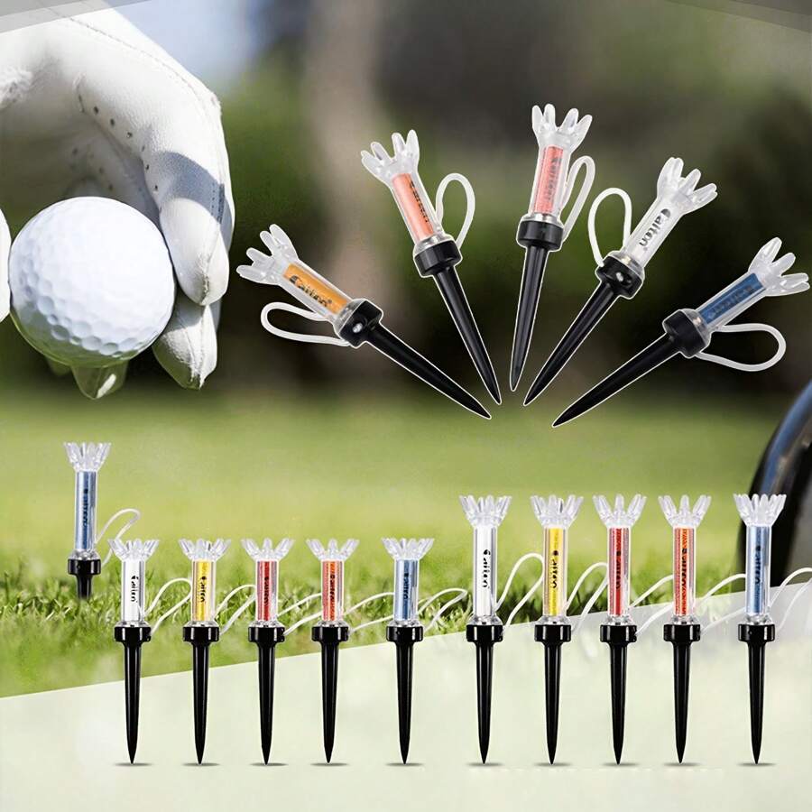 5pcs/Pack Unbreakable Plastic Golf Tee 79/90mm High Stability Low Friction Training Tools Essential Accessory For Golf - Multicolor - View 1