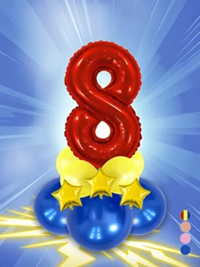 12pcs/Set 32-Inch (Approx. 80cm) Multicolor Number Balloons, 0-9 Large Metallic Foil Number Balloons Made Of Polyester Film, Suitable For Birthday Party Decorations, Wedding Anniversary Celebrations, Baby Showers, And All Festive Occasions - Multicolor - View 34
