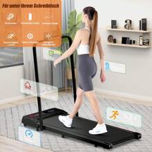 Wandel-joggingpad-loopband 1-6 km/u voor thuiskantoor met opvouwbare leuning - Zwart - Bekijken 3